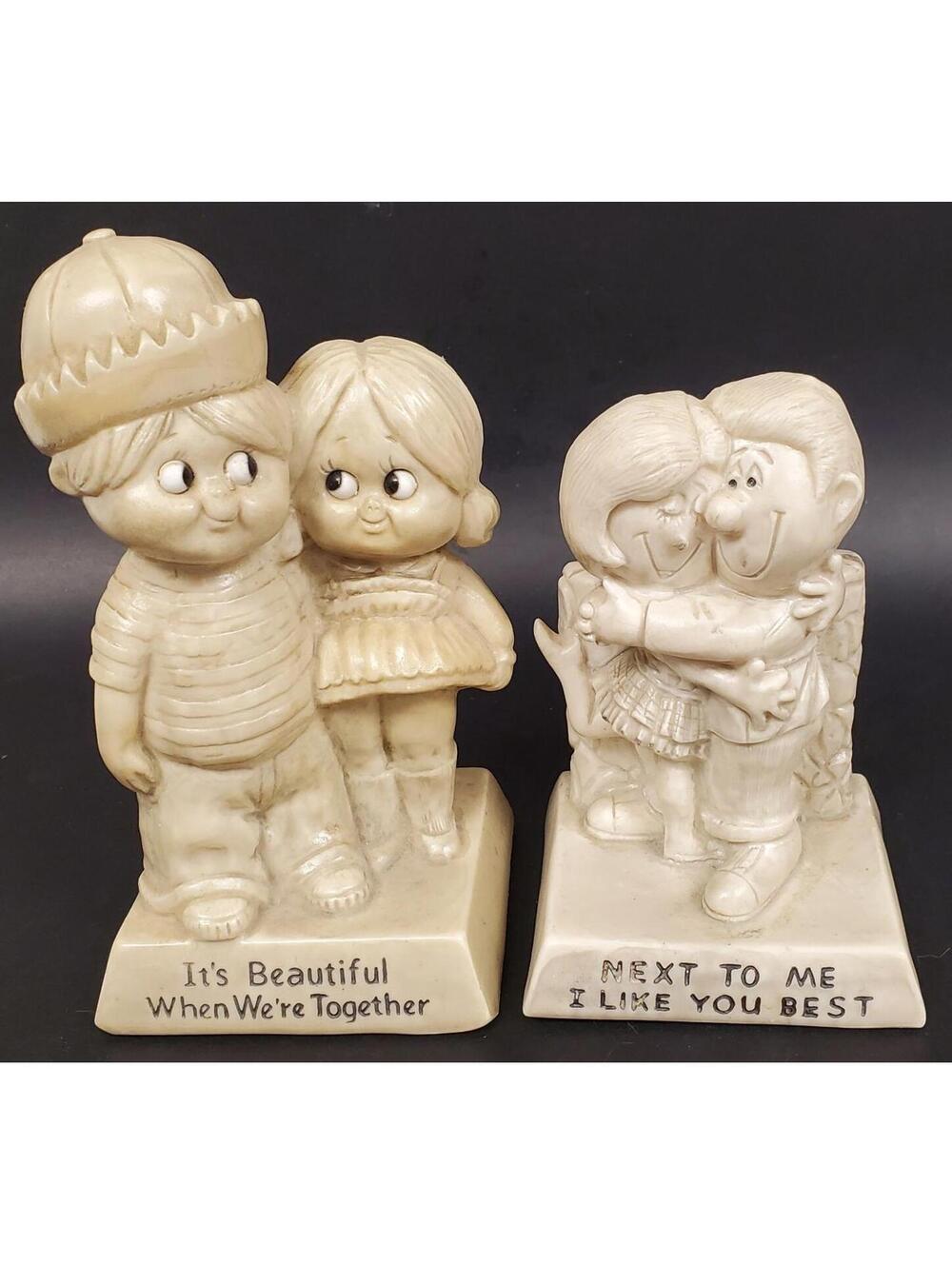 Vintage 1970's Lot of 2 USA Russ Berrie & Co. Figurines